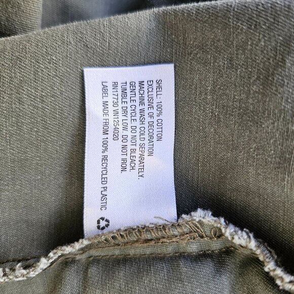 Cat & Jack Girls Military Style Jacket Snap Close Emoji Patch 4 Pocket XL Green - Picture 8 of 11